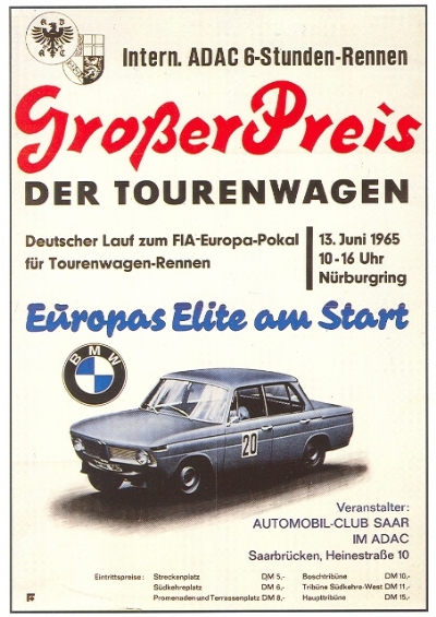 bmw 1800 tisa Renntourenwagen Poster